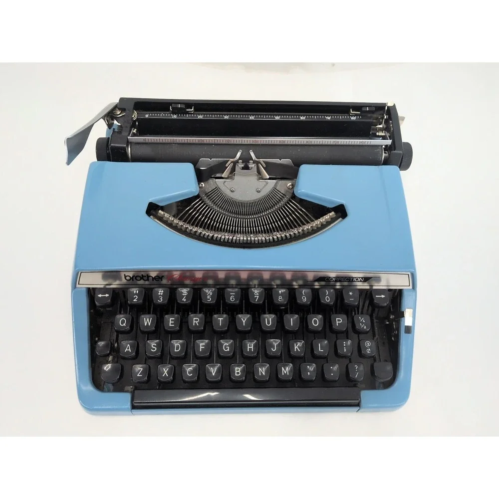Vintage Brother Charger 11 Portable Typewriter Blue  Made in Japan